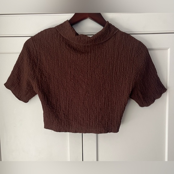 Zara Brown Textured Women's Crop Top Sz. XS - Picture 7 of 9